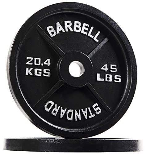 BalanceFrom Powergainz Olympic 2-Inch Cast Iron Plate Weight Plate for Strength Training and Weightlifting, Black POG-2INSTD-45X2 | Amazon (US)