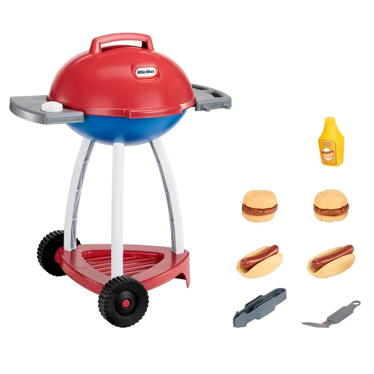 Little Tikes Sizzle & Serve Grill \u2013 Red, White & Blue, 14 Accessories, Little Chef Interacti... | Walmart (US)
