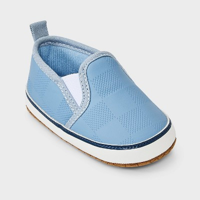 Baby Boys' Checkered Slip-On Boat Shoes - Cloud Island™ Blue 6-9M | Target