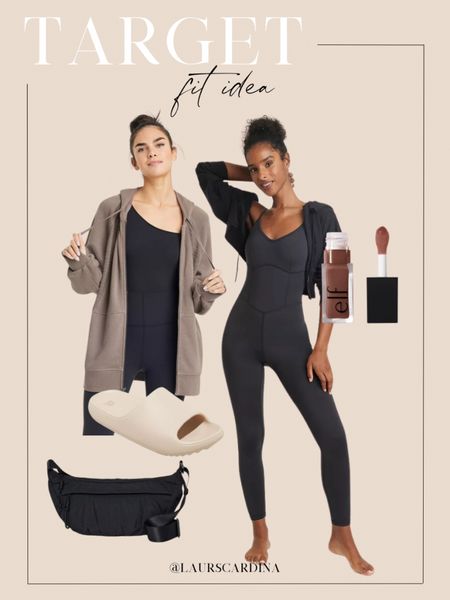 This Target fit idea includes a corset bodysuit, oversized zip up hoodie, nude slides, a crossbody bag, and Elf lip oil. 

Ootd, athleisure, casual style, Target fashion, look for less

#LTKshoecrush #LTKstyletip #LTKfindsunder50
