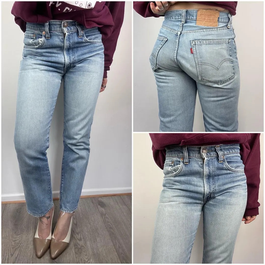 Levis 505 vintage w27 L28 stonewash blue jeans 70s red tab Levi's denim straight leg USA 1979 (no... | Etsy (US)