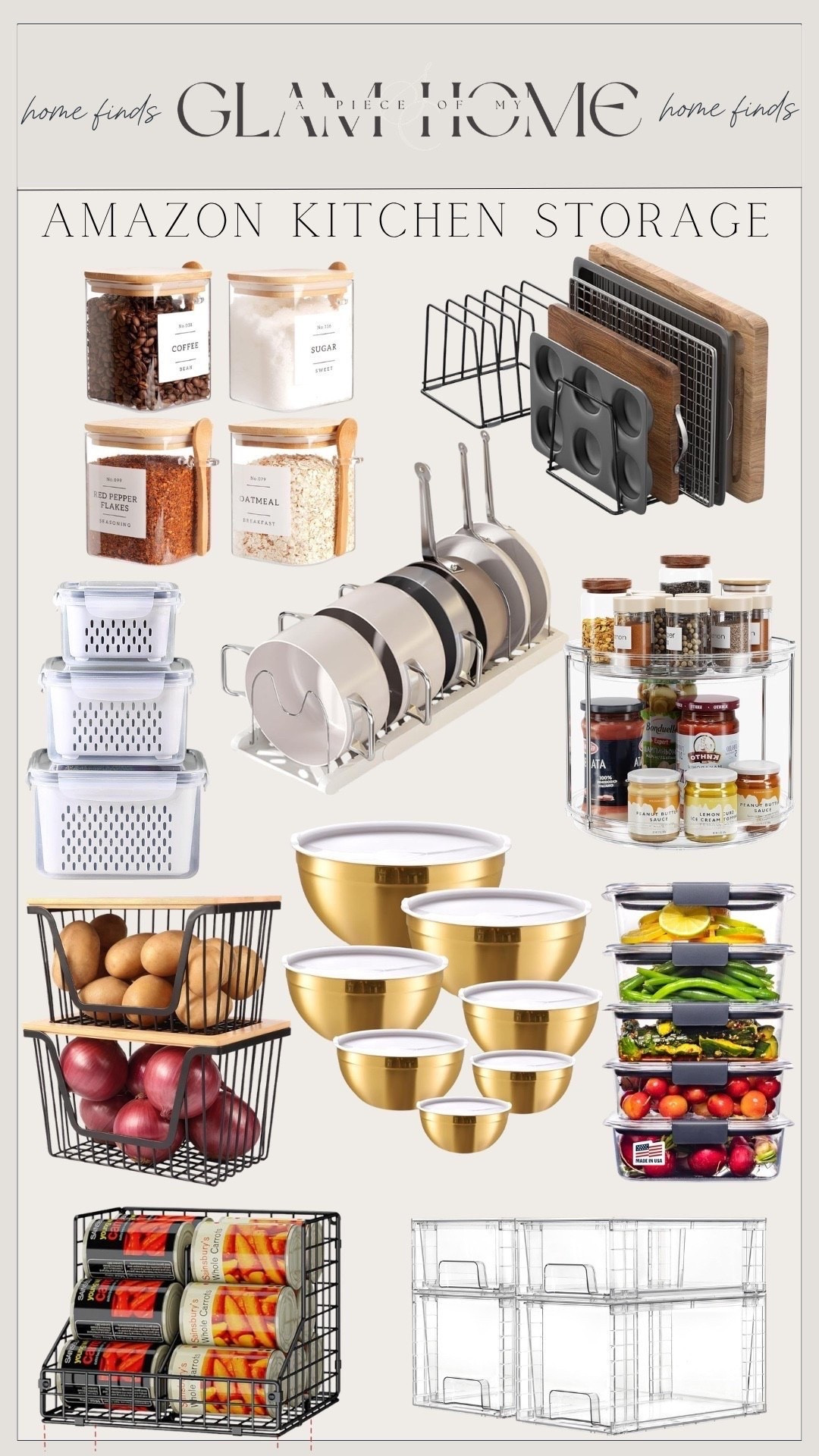 Amazon kitchen storage, kitchen organization, pantry organization, cabinet organizers, countertop storage, kitchen storage ideas, Amazon home finds, pantry bins, drawer organizers, spice rack organizer, under sink storage, fridge organization, kitchen essentials, organization hacks, aesthetic kitchen, clear storage bins, lazy susan organizer, food storage containers, kitchen must haves, small kitchen organization, neutral kitchen decor, declutter kitchen, functional home finds, stackable storage, pantry labels, kitchen gadgets, organizing essentials, affordable Amazon finds, tidy kitchen, modern kitchen storage