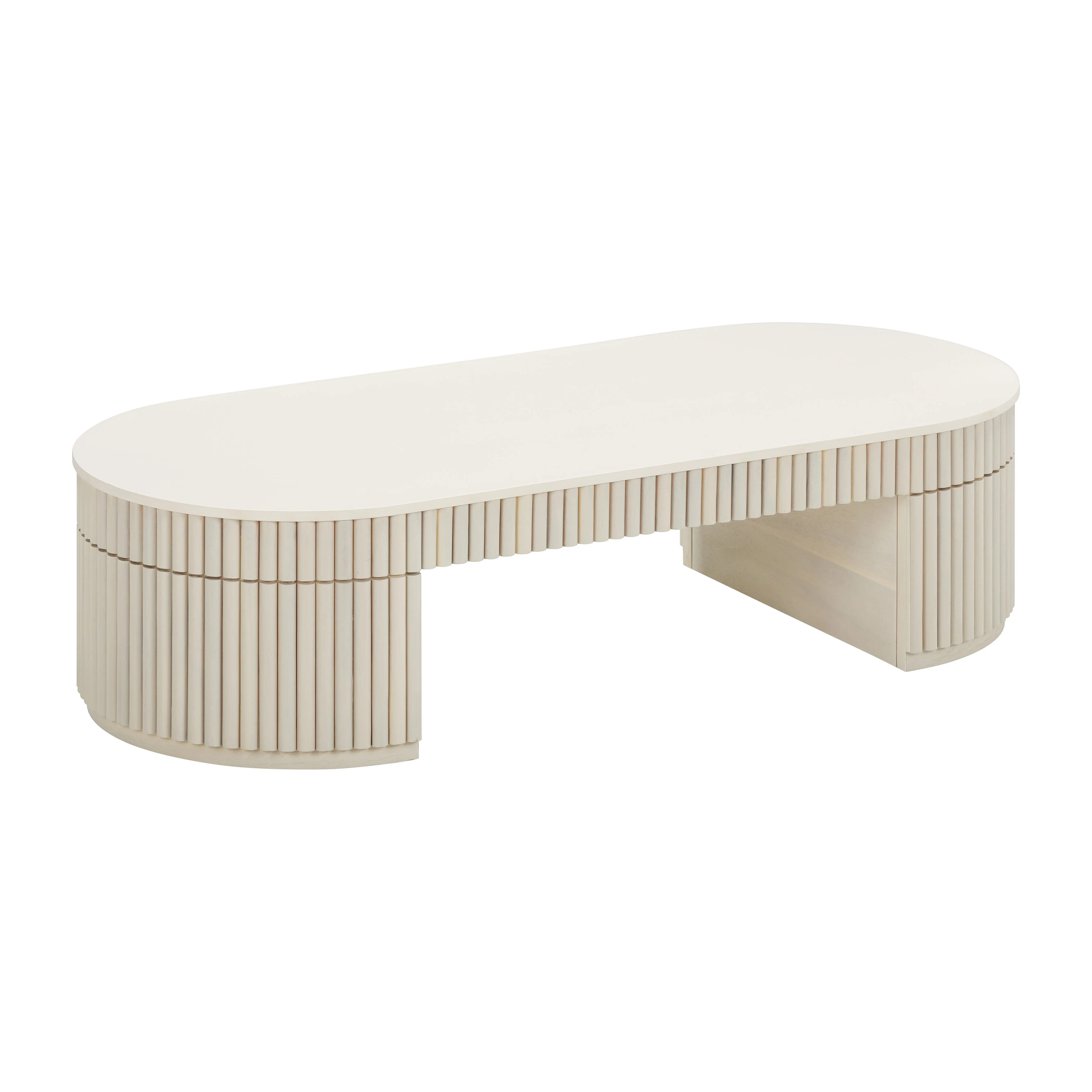 Bella 48" Cream Oval Coffee Table | TOV Furniture