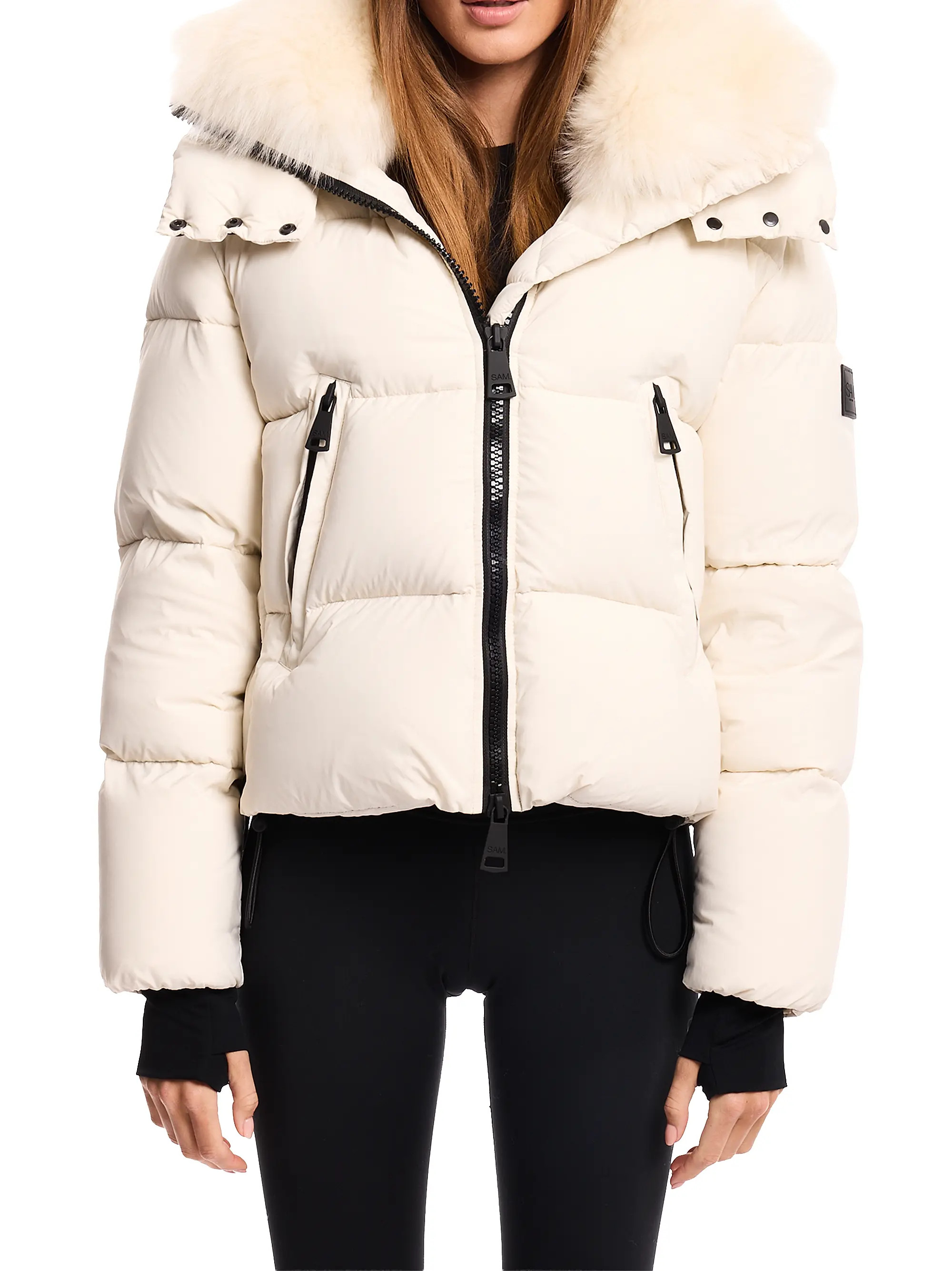 Kaia Down Shearling Collar Coat | Saks Fifth Avenue