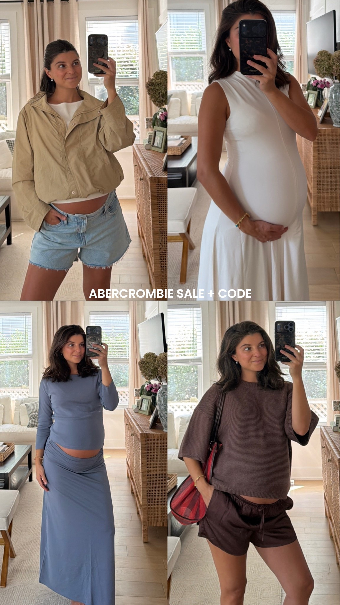 [7/20/26] final day to use my code AFVIVIANE for additional 15% off cart! Linking new arrivals and recent favorites

Sizing: 
• mock neck jacket (xs) 
• low rise shorts (28)
• mock neck knit maxi (small petite)
• blue gray long sleeve (medium)
• blue gray maxi skirt (small)
• brown sweater tee (medium)
• brown satin short (xs)

#LTKSaleAlert #LTKSeasonal #LTKBump