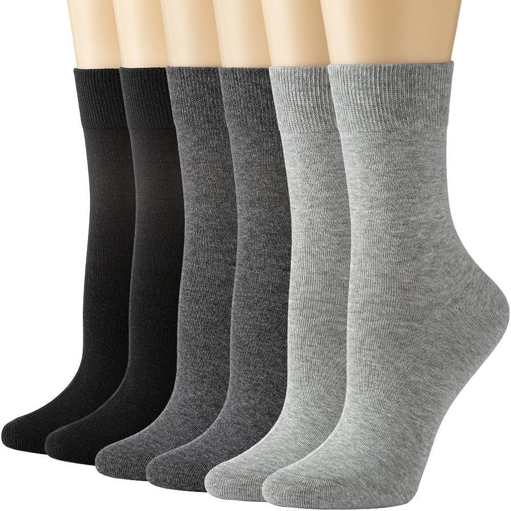 Losa Kute Super Soft Crew Socks Cozy Causal Athletic Socks 6 Pairs | Amazon (US)