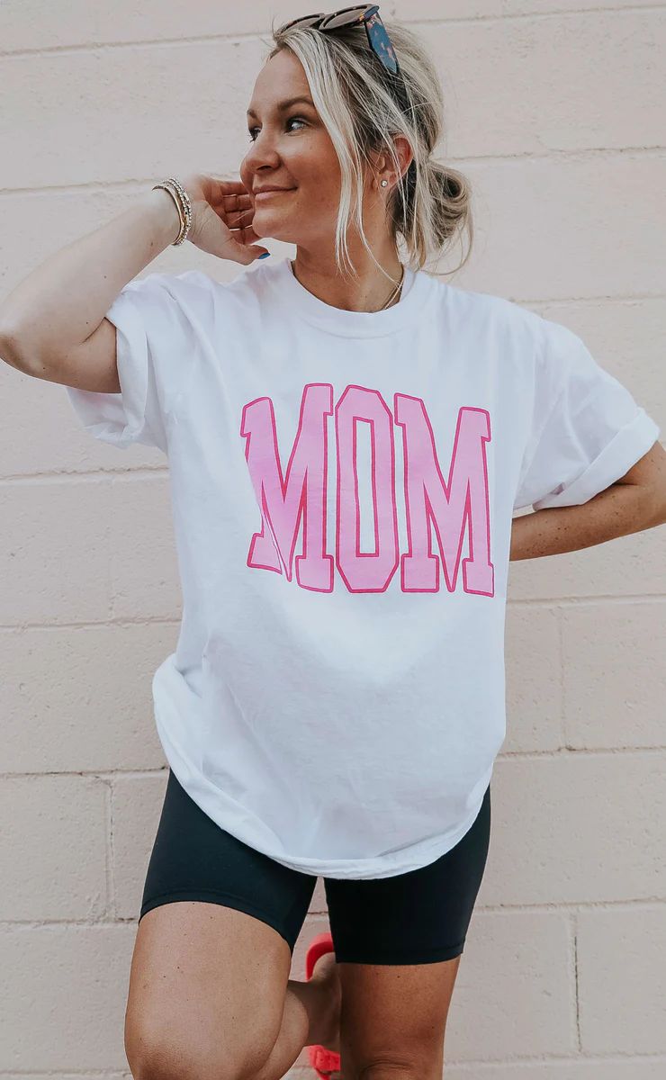 charlie southern: mom block t shirt - pink | RIFFRAFF