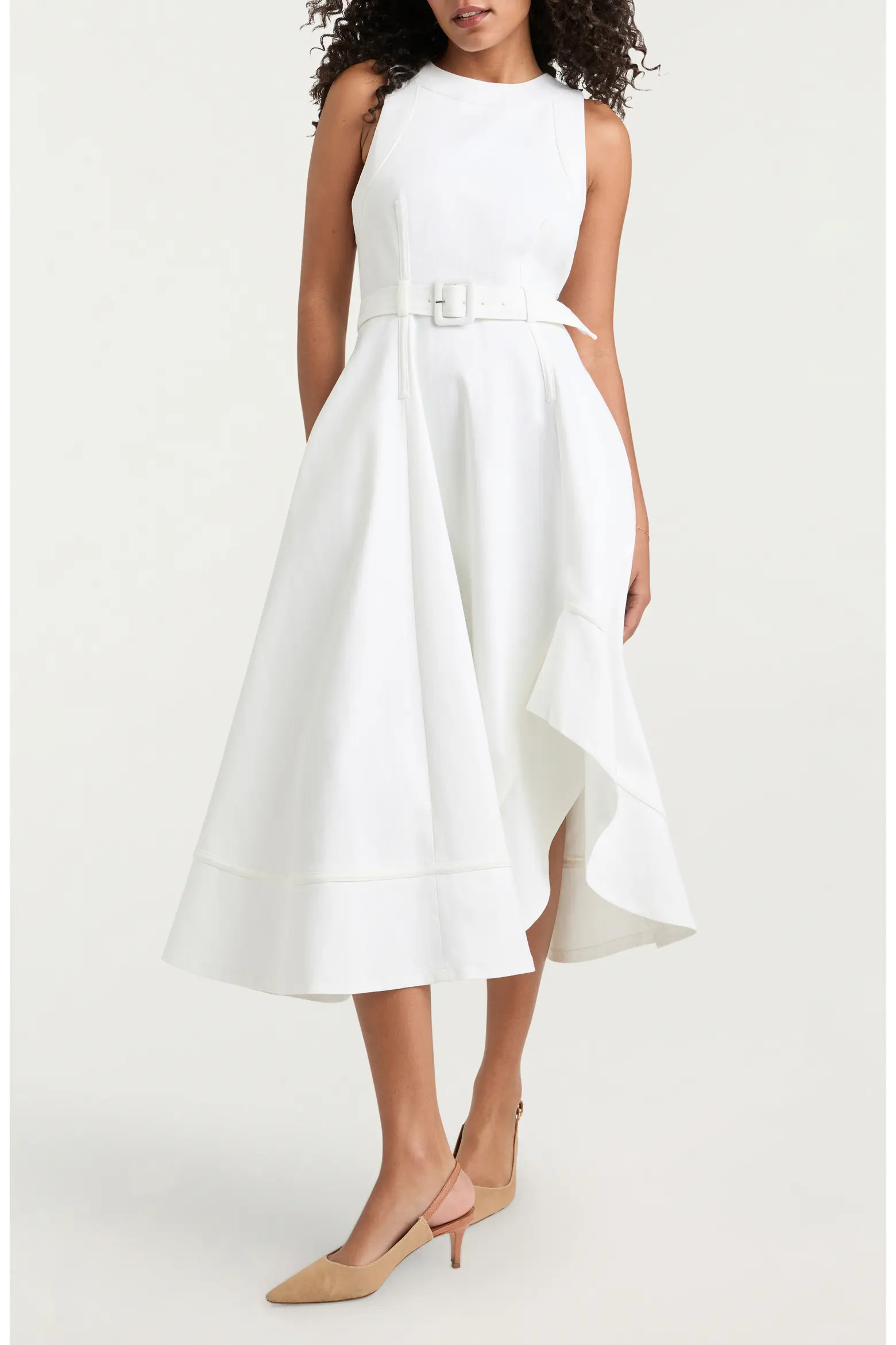 Cinq à Sept Zelda Sleeveless Asymmetric Midi Dress (Women) | Nordstrom | Nordstrom