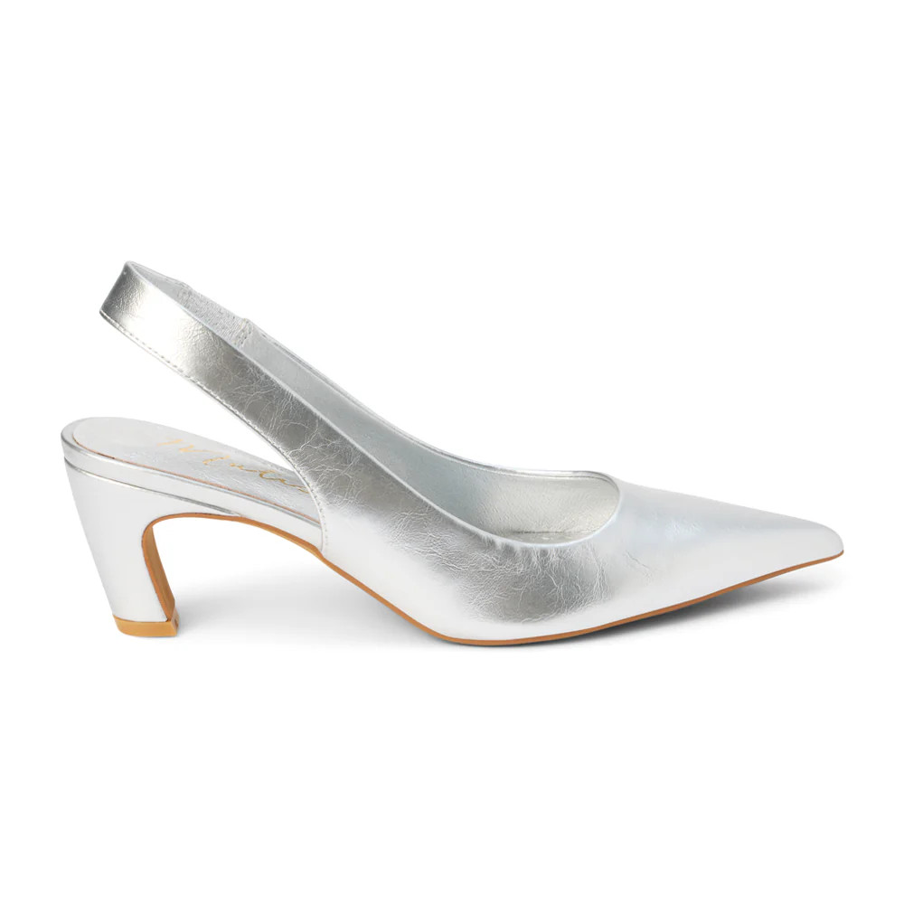 Shop Silver Womens Matisse Leona Metallic Pointed Toe Sling Back Pumps | Shoebacca