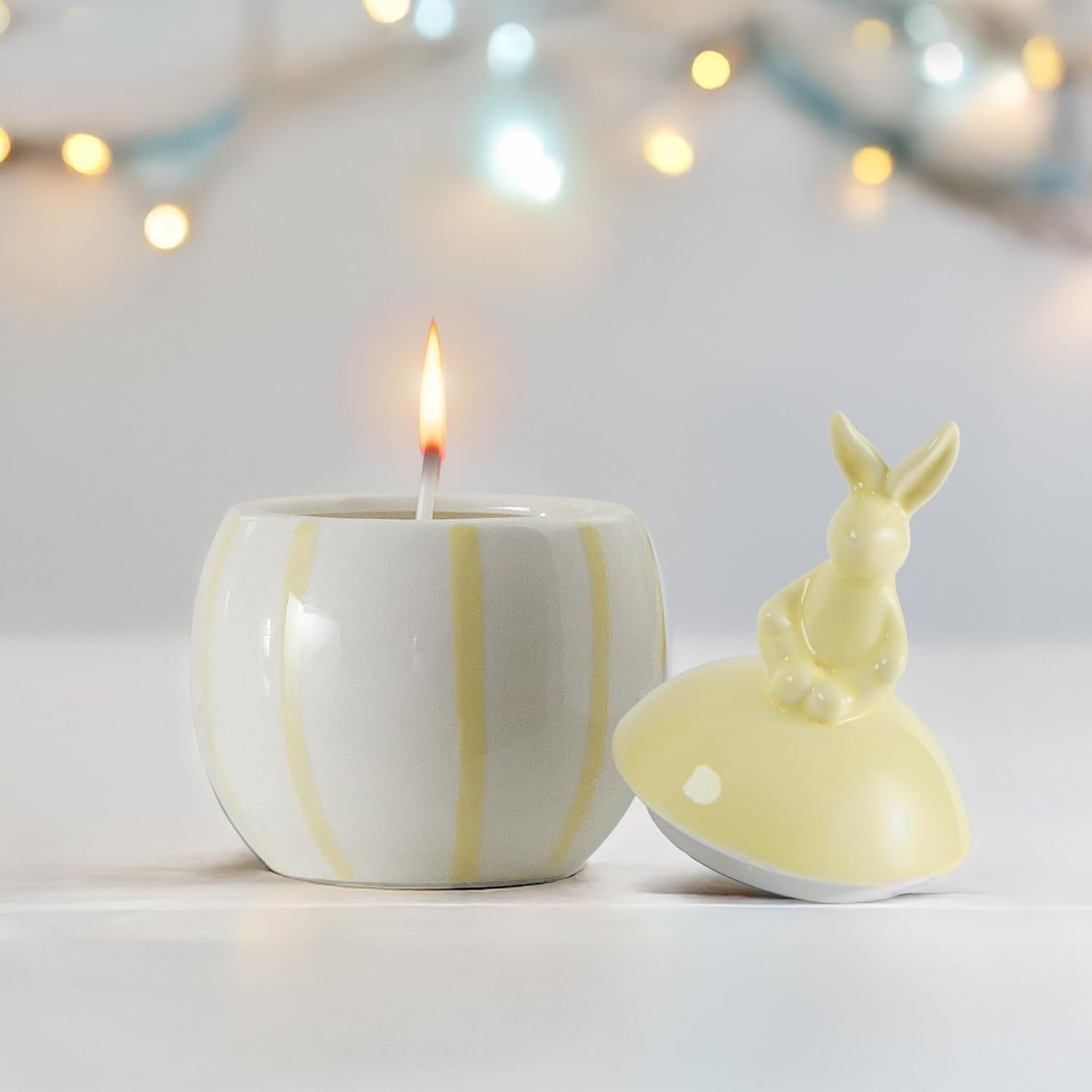 Easter Bunny Candle with Egg Jar and Lid, Easter Decorations Cute Rabbit Aromatherapy, Ceramic Eg... | Amazon (US)
