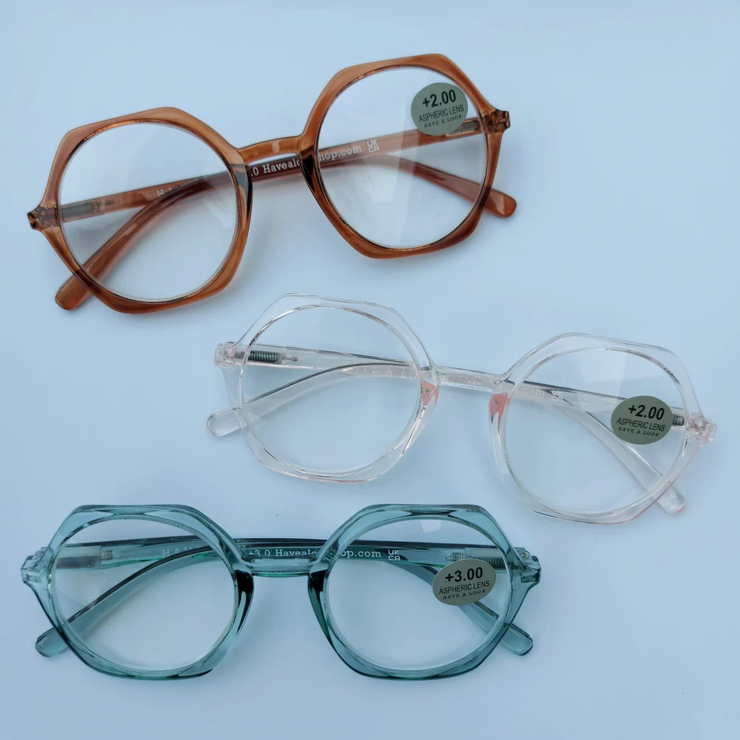 Neu! Große, runde Lesebrillen in Braun, Grün und Hellrosa. Oversize-Lesebrillen, modische Brill... | Etsy (US)