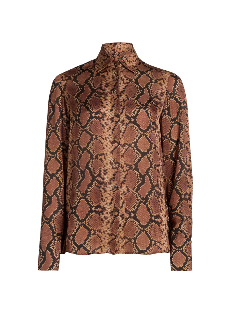 Zimmermann Hypnotic Snake Silk Button-Front Shirt | Saks Fifth Avenue | Saks Fifth Avenue