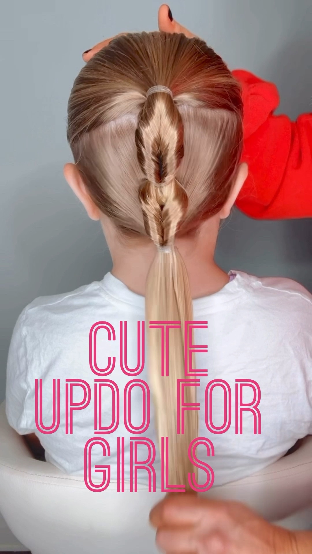 CUTE UPDO FOR GIRLS 🩷 This is a cute and pretty updo for girls! I love this one! I’m sharing my favorite hair oil and hair elastics with you! Make sure you save this one and follow us for more!! 

#LTKBeauty