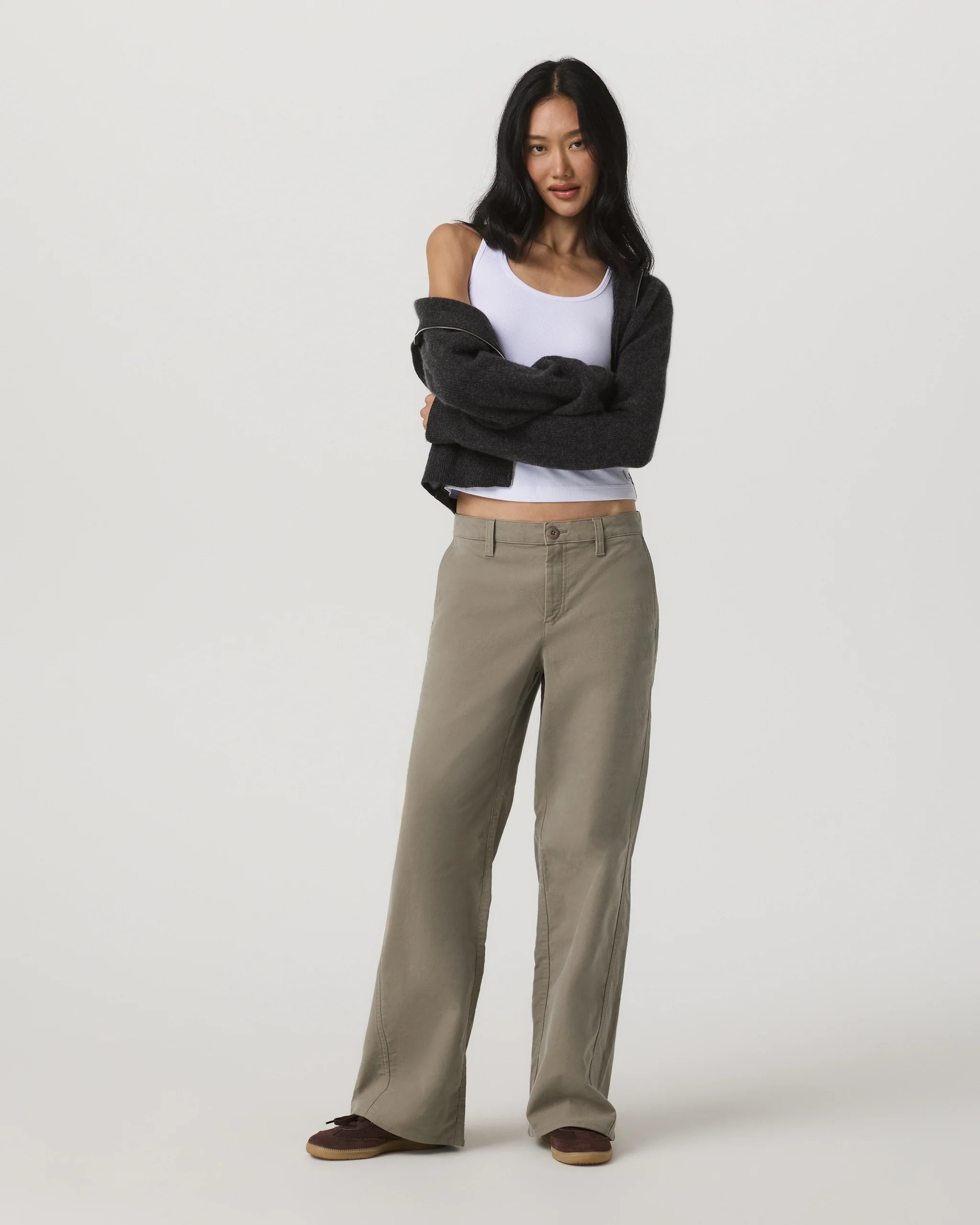 Telluride Twill Pant | Women's Bone Mid-Low Rise Pants | Vuori | Vuori Clothing (US & Canada)
