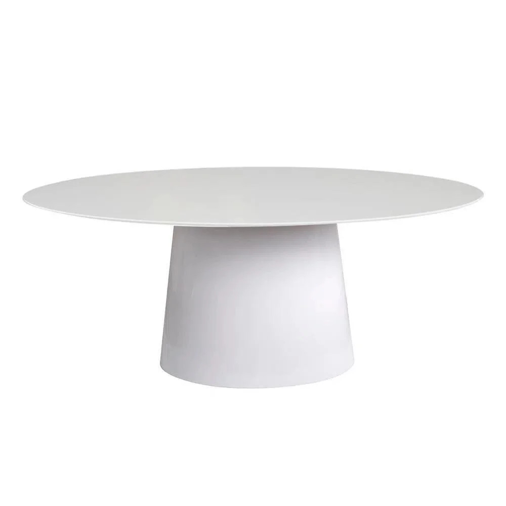 Mesa de Jantar Cone Oval 198x122cm Laqueada Branco - Camicado | Camicado (BR)