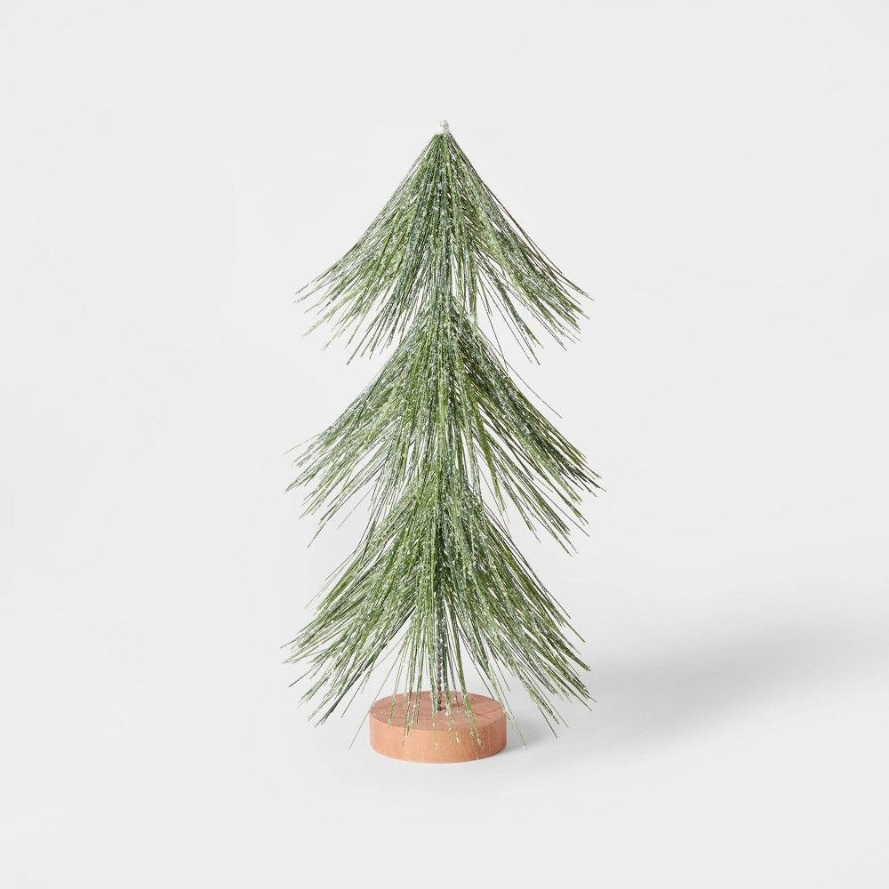 12in Unlit Tinsel Christmas Tree Decorative Figurine Green - Wondershop | Target