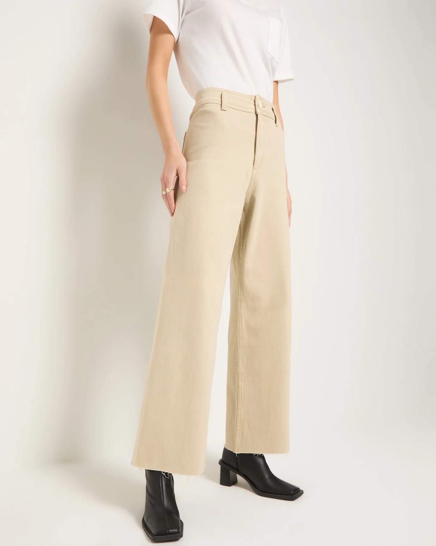 SEAS Salty Wide Leg Cropped Twill Pants - High-Rise Fit | Seventy Eight and Sunny