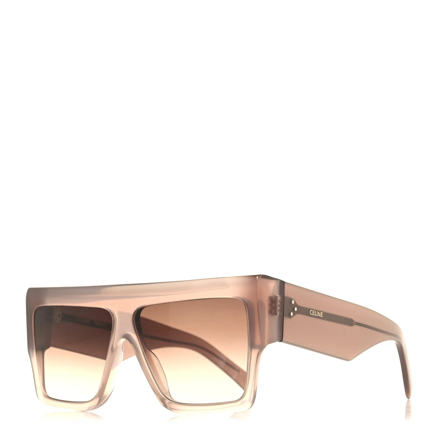 Acetate Flat Top Rectangular Sunglasses CL40092I Shiny Milky Hazelnut | FASHIONPHILE (US)