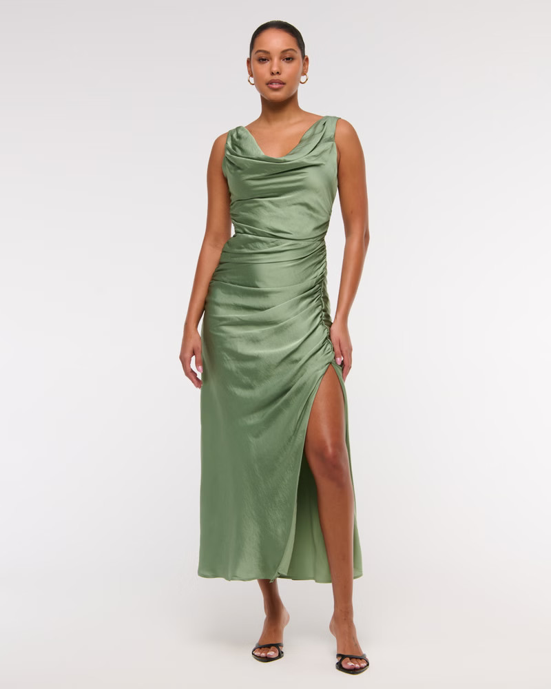 Women's Cowl Neck Draped Maxi Dress | Women's Dresses & Jumpsuits | Abercrombie.com | Abercrombie & Fitch (US)