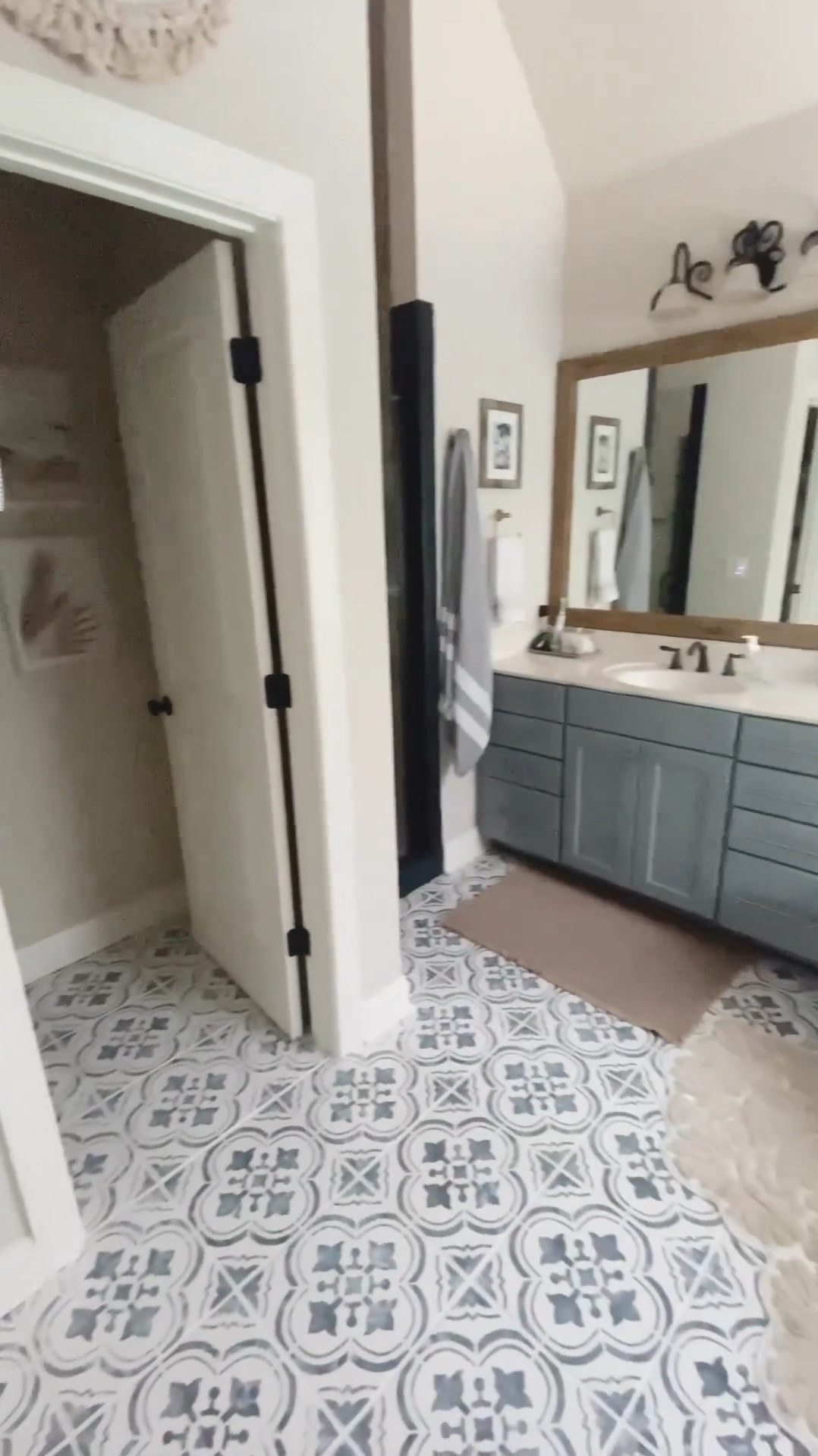 I’m over the moon with this master bathroom remodel! It’s all in the details: floor tiles, fresh paint, bathroom decor and new hardware. I love my little bathroom oasis 🛁 

#renovation #bathroomremodel #diy



#LTKSaleAlert #LTKHome