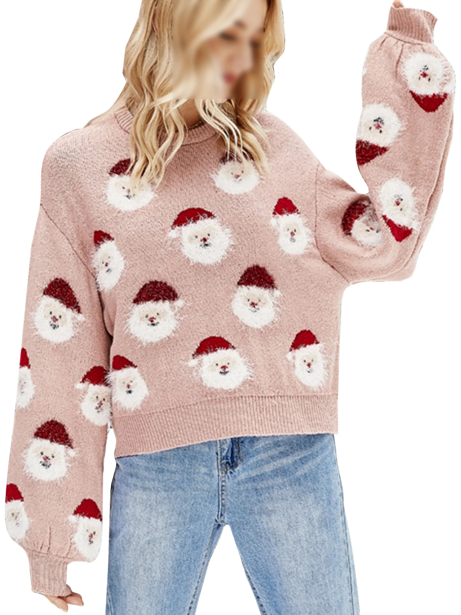 Womens Pullover Sweaters Christmas Ugly Knitted Jumpers Long Sleeve Xmas Holiday Party ... | Walmart (US)