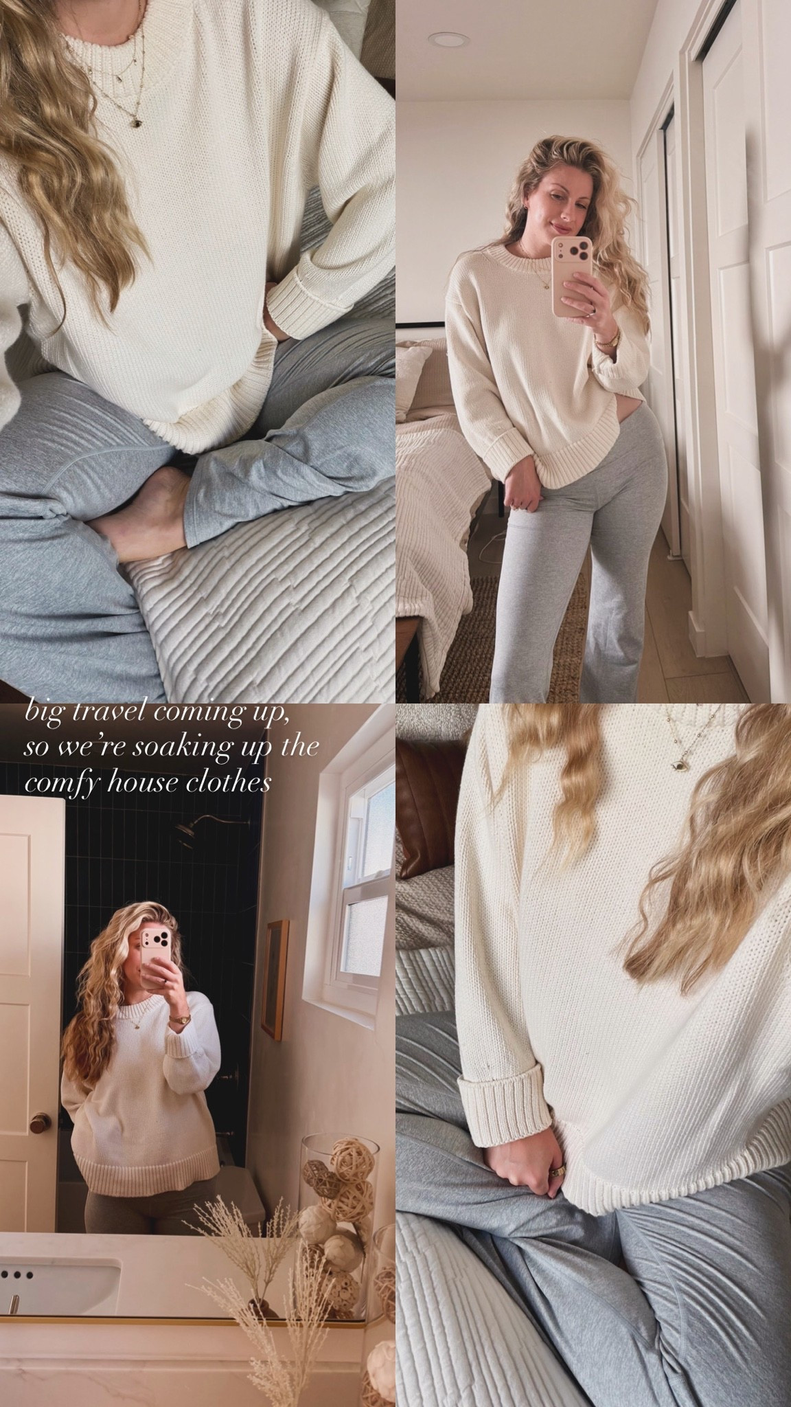 When I’m not super busy with customer events, or visiting restaurants, I love working from home in my comfy house clothes. 

It’s an overcast day in San Diego so i’m wearing my @Vuori US fold over pants and @Reformation cove cotton sweater. paired with my staple evil eye from @Mejuri 

everything linked below ✨🫶🏻

#LTKootd #LTKdayinmylife #LTKTravel