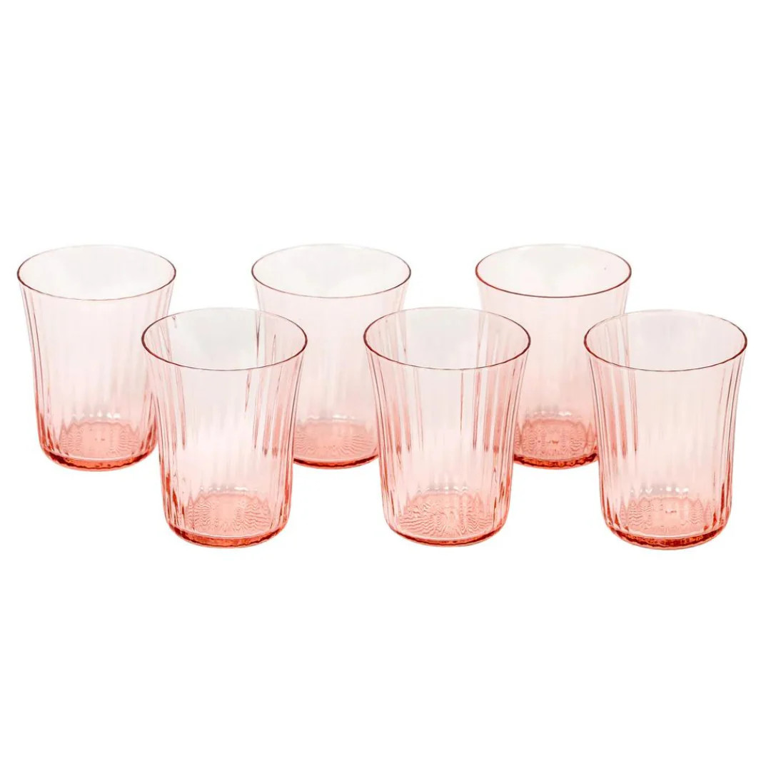 Blush Pink Handmade Glasses, Set of 6 | Noel Pittman