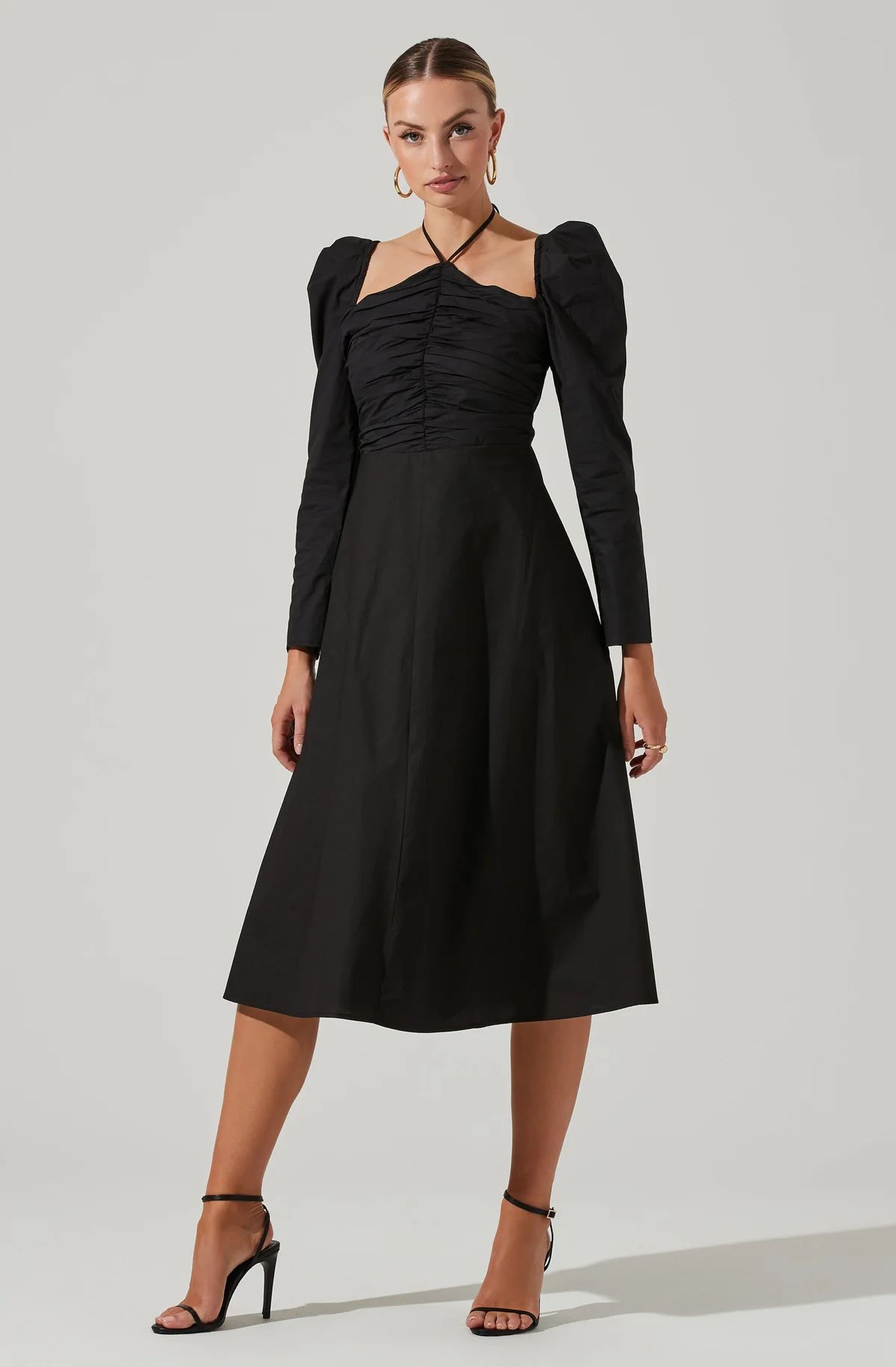 Cinched Halter Tie Midi Dress | ASTR The Label (US)