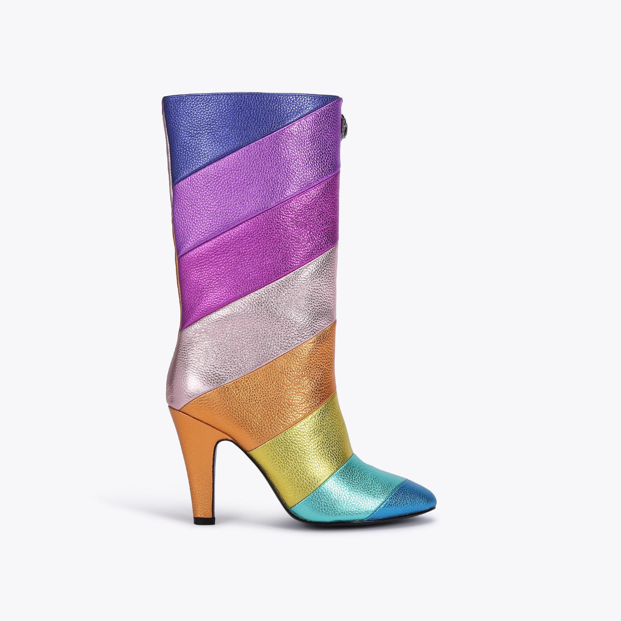 RAINBOW KENSINGTON BOOT Rainbow Stripe Metallic Kensington Boot by KURT GEIGER LONDON | Kurt Geiger (Global)