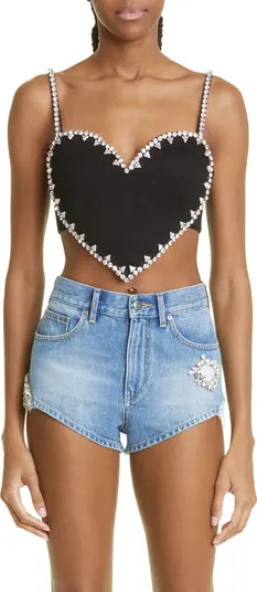 Crystal Trim Heart Crop Top | Nordstrom