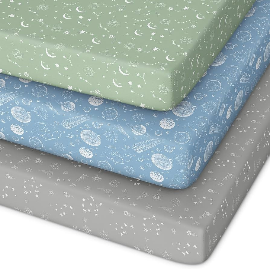Unnivoll Pack and Play Sheets Fitted 3 Pack, Mini Crib Sheets for Pack N Play Mattress Stretchy P... | Amazon (US)