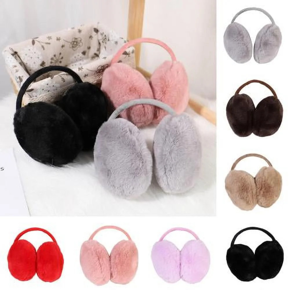Cheers.US Ear Muffs for Women Winter Ear Warmers Soft %26 Warm Cable Knit Furry Fleece Earmuffs E... | Walmart (US)
