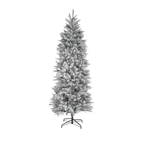 Pre-Lit LED 7ft Artificial Flocked Christmas Tree - 83.5" H - 83.5" H x 36" Diameter - On Sale - ... | Bed Bath & Beyond