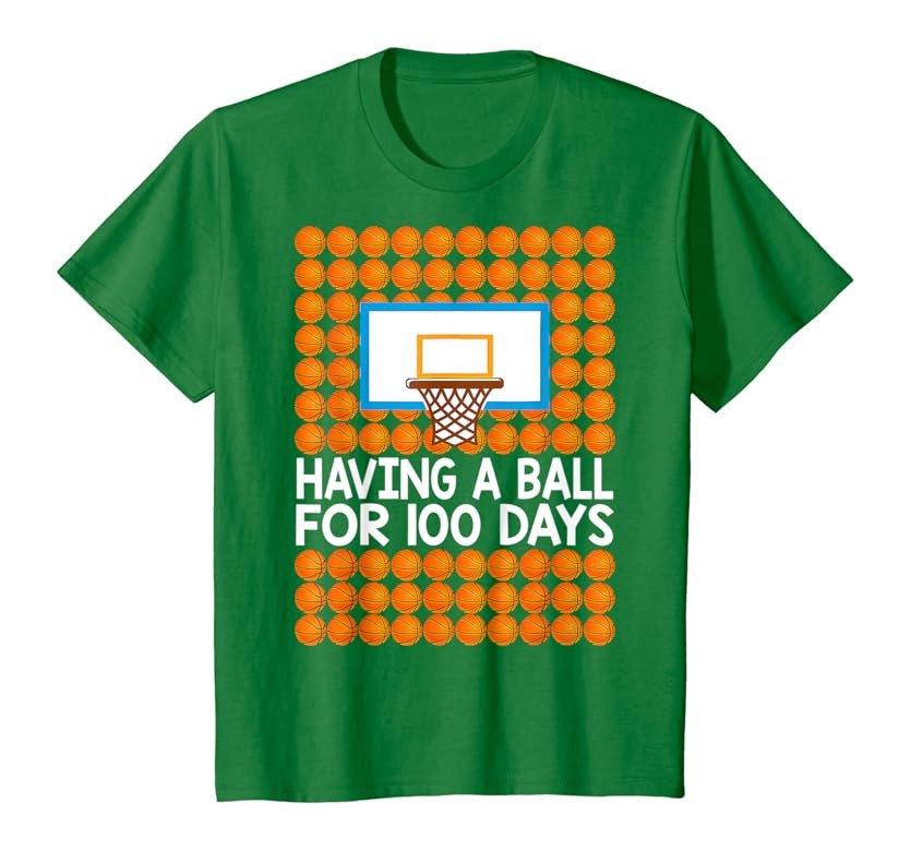100 Days Of School Basketball 100th Day Balls Gift For Boys T-Shirt | Amazon (US)