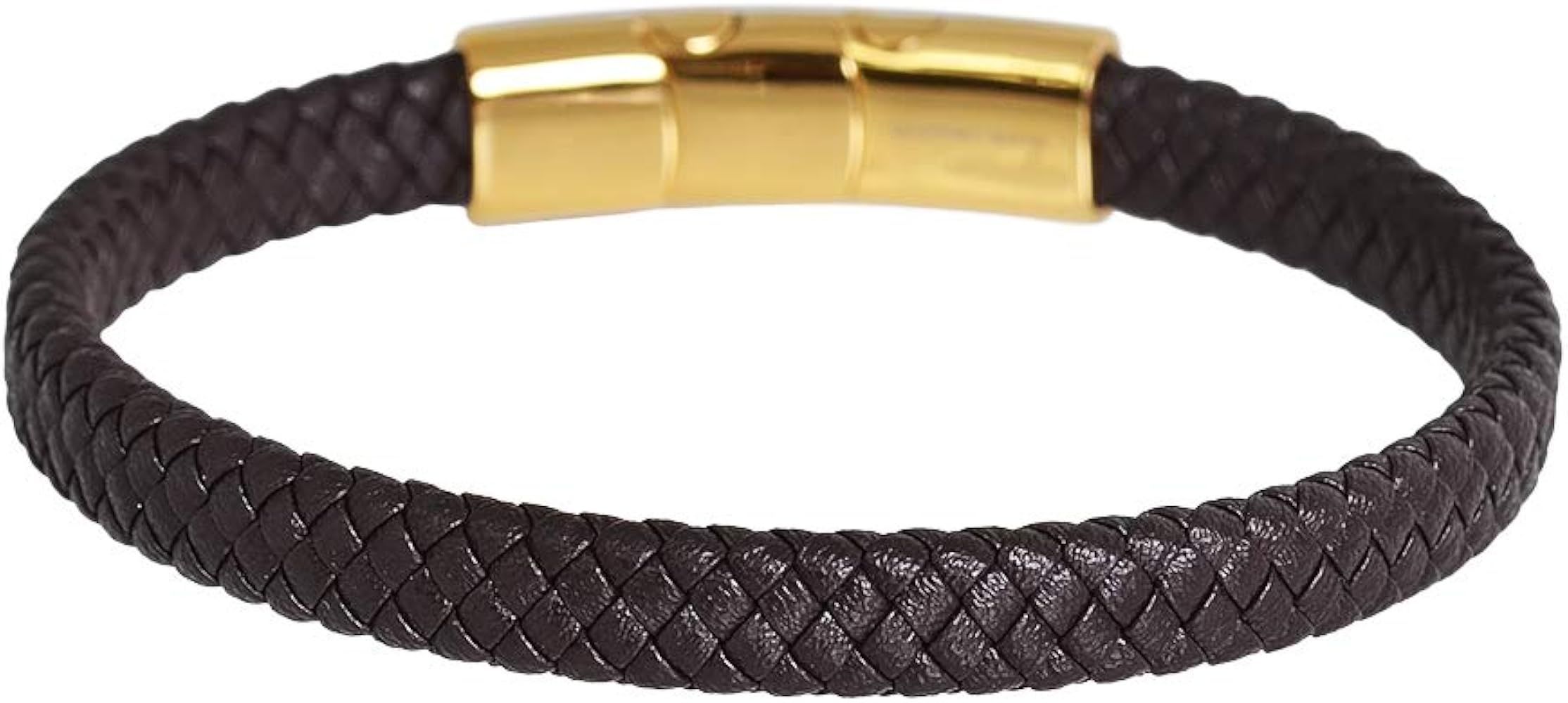 Geoffrey Beene Men's Braided Genuine Leather Bracelet with Stainless Steel Closure | Amazon (US)