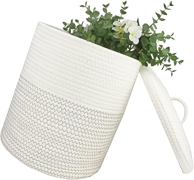 Yimi's Dream Woven Basket with Lid, Decorative Rope Storage Baskets for Organizing, medium Basket... | Amazon (US)