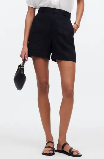Madewell Clean Button Tab Linen Shorts | Nordstrom | Nordstrom
