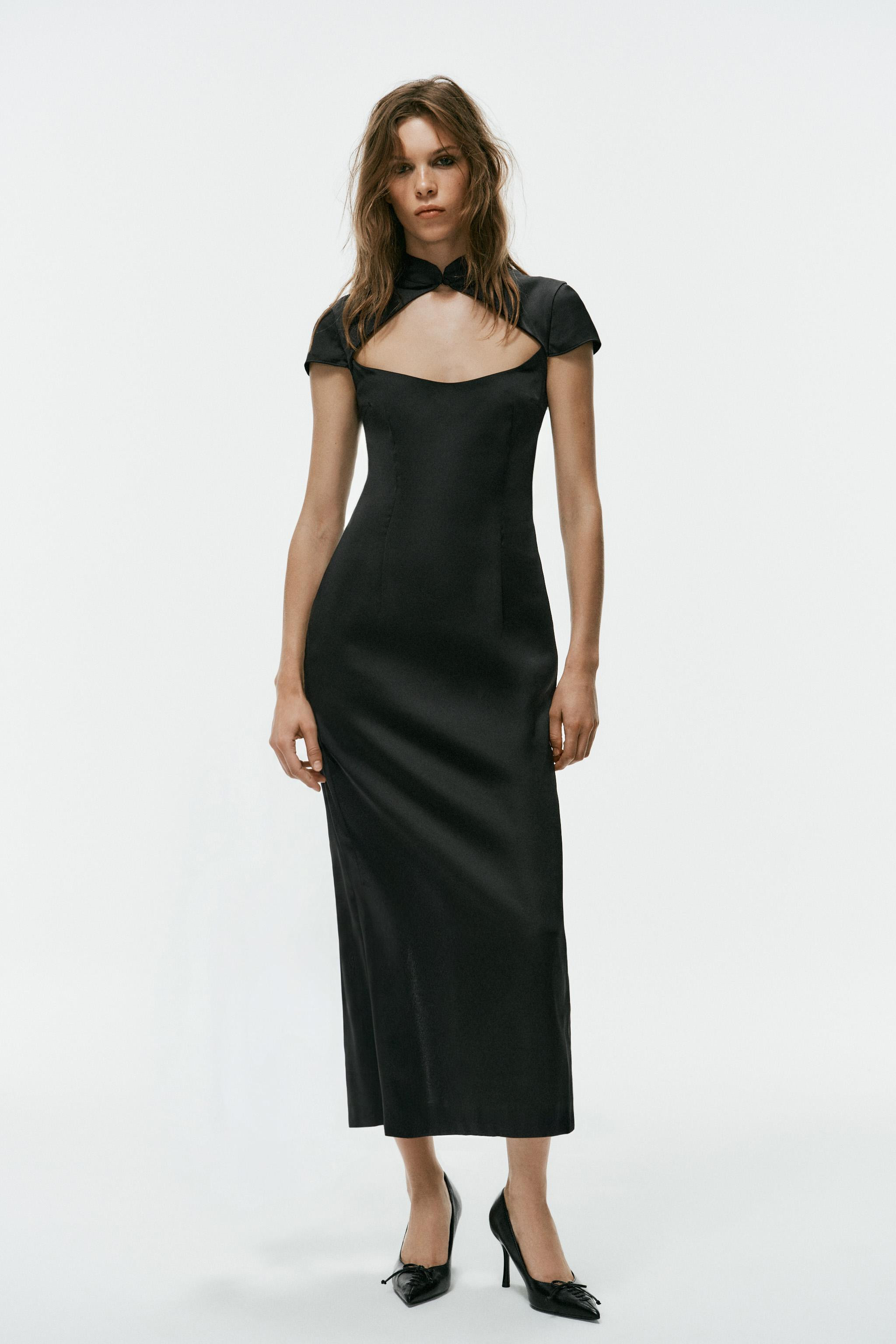 SATIN OPENING midi dress | Zara UK