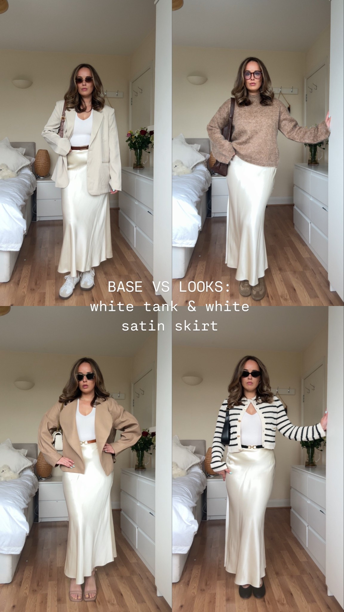 Base vs looks: white satin skirt

#LTKsummer #LTKspring #LTKAroundTheWorld