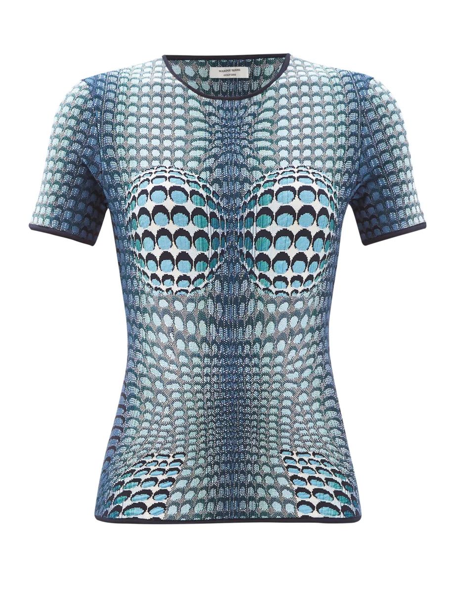 Moonfish Skin-jacquard jersey top | Matches (UK)