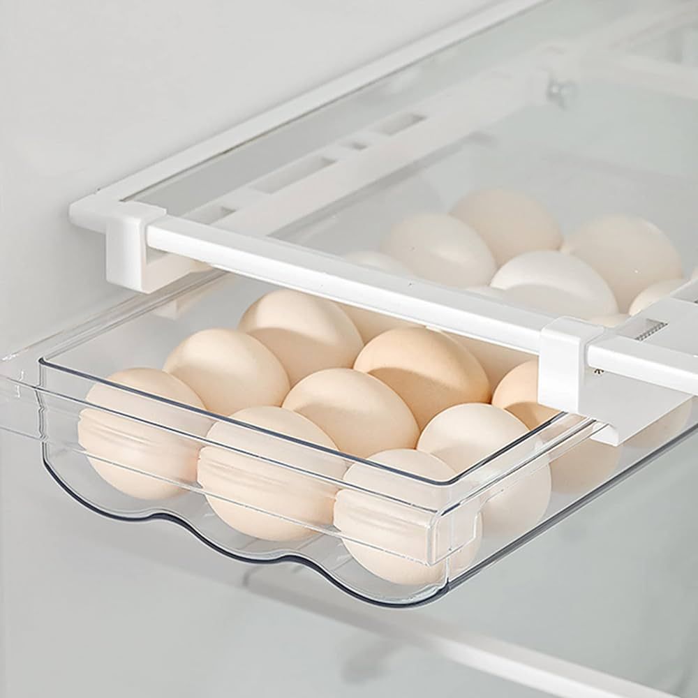 Egg Holder for Refrigerator with Handle, Automatic Rolling Egg Storage Container for Refrigerator... | Amazon (US)