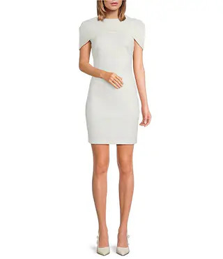 Belle by Badgley Mischka Hope Capelet Tweed Mini Dress | Dillard's | Dillard's