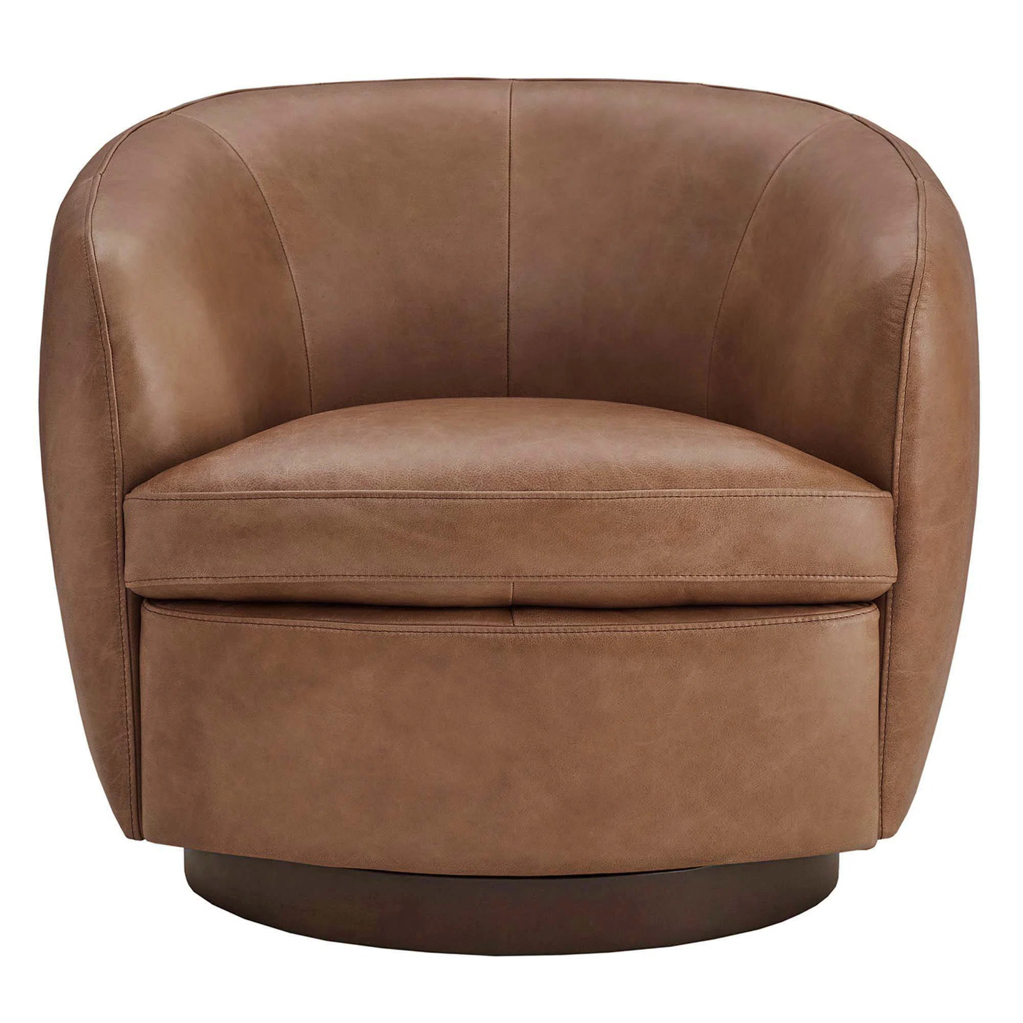 Marcy Vegan Leather Swivel Barrel Chair | Joss & Main