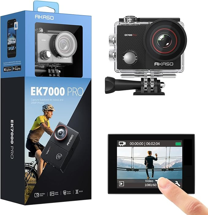 AKASO EK7000 Pro 4K Action Camera with Touch Screen EIS Adjustable View Angle Web Underwater Came... | Amazon (US)