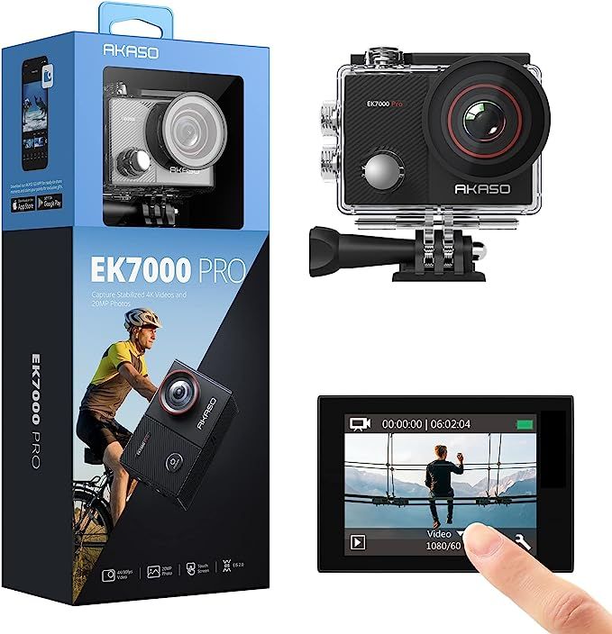 AKASO EK7000 Pro 4K Action Camera with Touch Screen EIS Adjustable View Angle Web Underwater Came... | Amazon (US)