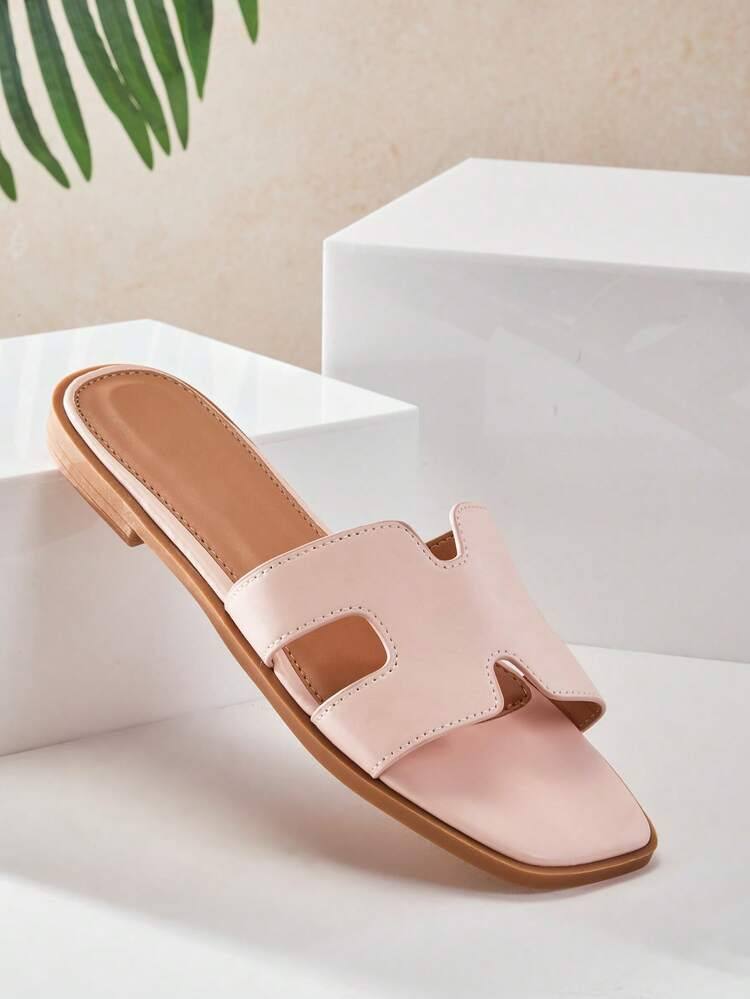 SHUZIA Women Square Toe Solid Color Casual Flat Sandals For Summer Summer Shoes Spring Shoes Spri... | SHEIN