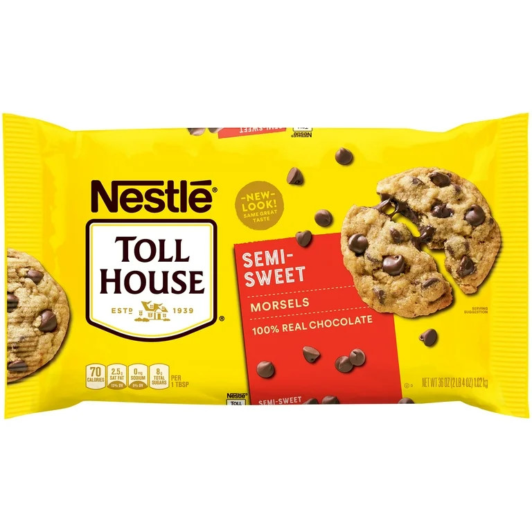 Nestle Toll House Semi Sweet Chocolate Regular Baking Chips, 36 oz Bag - Walmart.com | Walmart (US)
