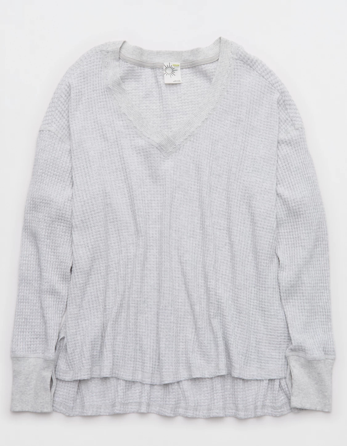 OFFLINE By Aerie Wow! Waffle Long Sleeve V Neck T-Shirt | Aerie