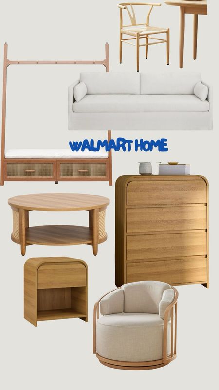 Walmart home finds!! Love this dresser and nightstand. The coffee table is perfect if you have a baby or toddler. Love that it’s round. Also this chair and sofa.  

#LTKxWalmart #LTKHome #LTKOver40