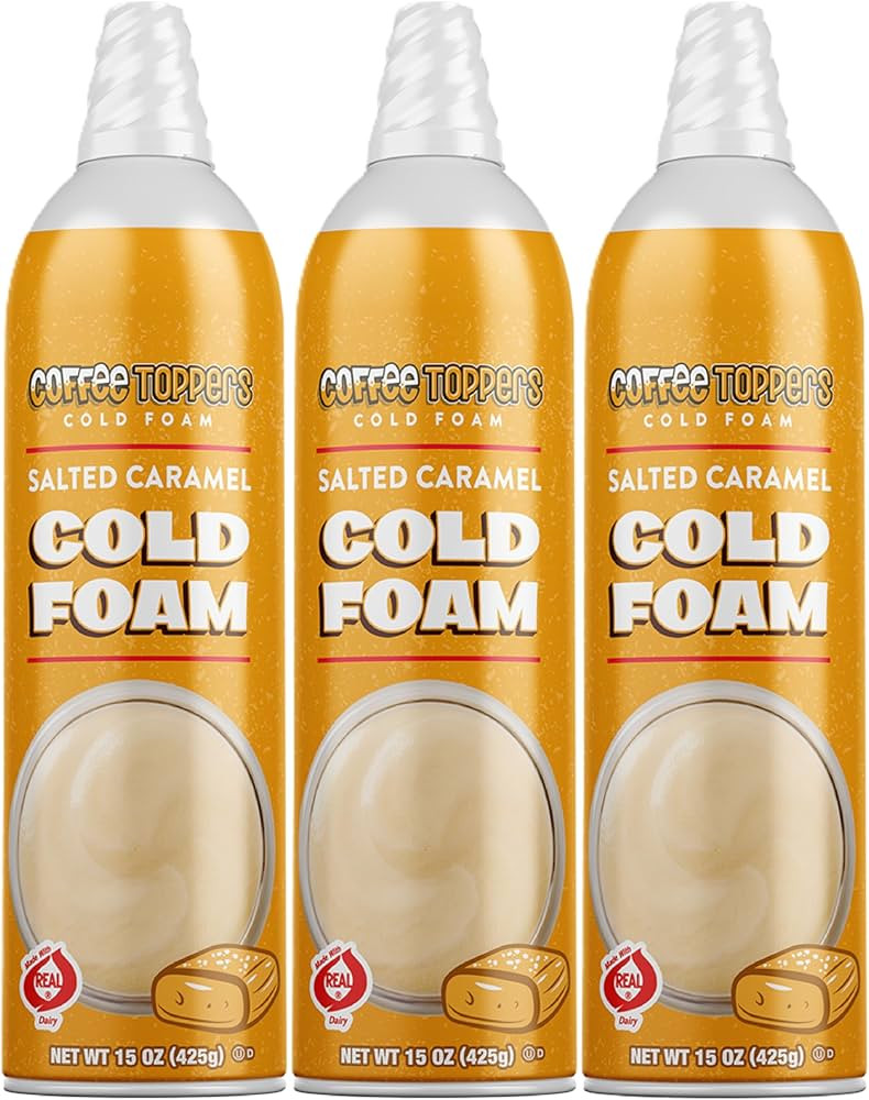 Coffee Toppers Cold Foam Salted Caramel 15 Ounce (Pack of 3), Be Your Own Barista, Kosher | Amazon (US)